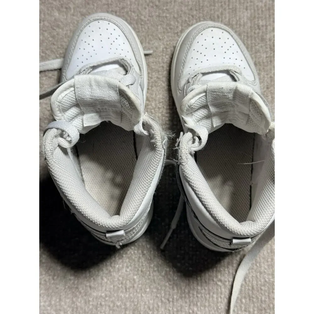 Nike Dunk High‎ Retro White Vast Grey Toddler Kids 11C DD2314-101 GUC Grey White